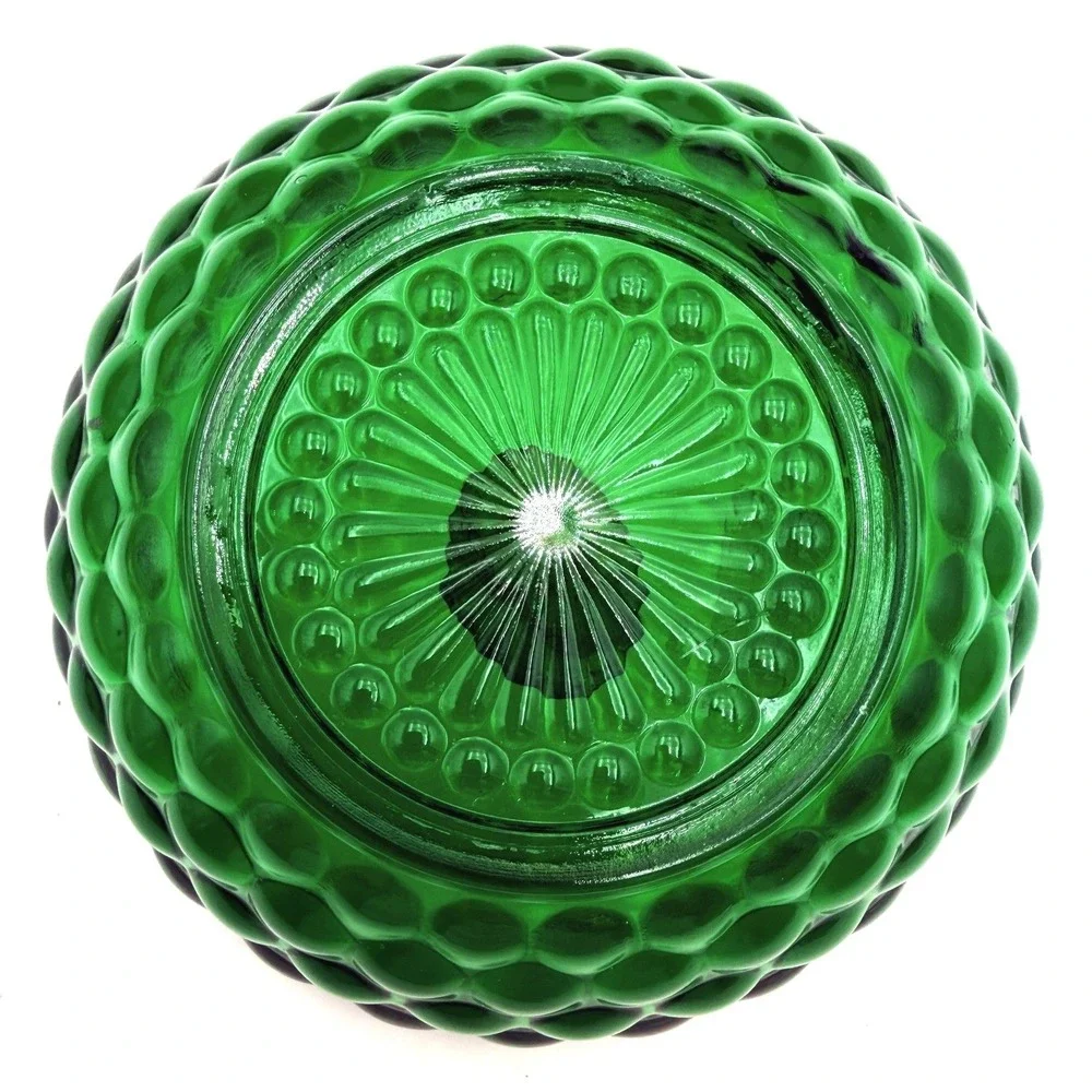 Vtg Anchor Hocking BUBBLE #1600 Line Forest Green Cereal Bowl Set of 6‎ - 1950s